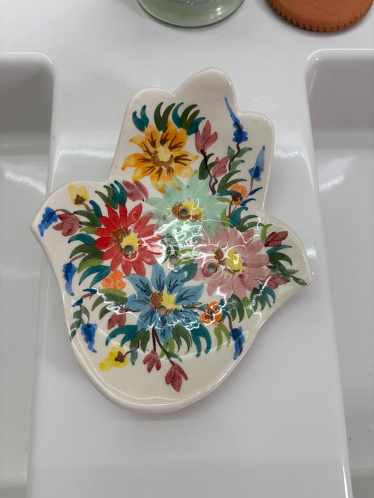 porte savon  fait main motifs floraux